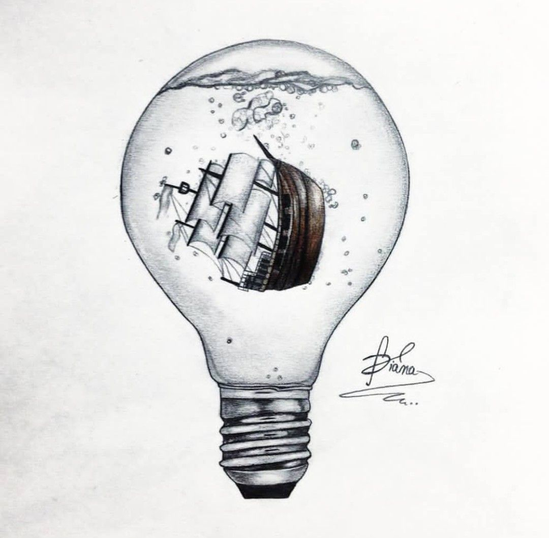 1080x1058 aquarium drawing light bulb for free download - Light Bulb Drawing