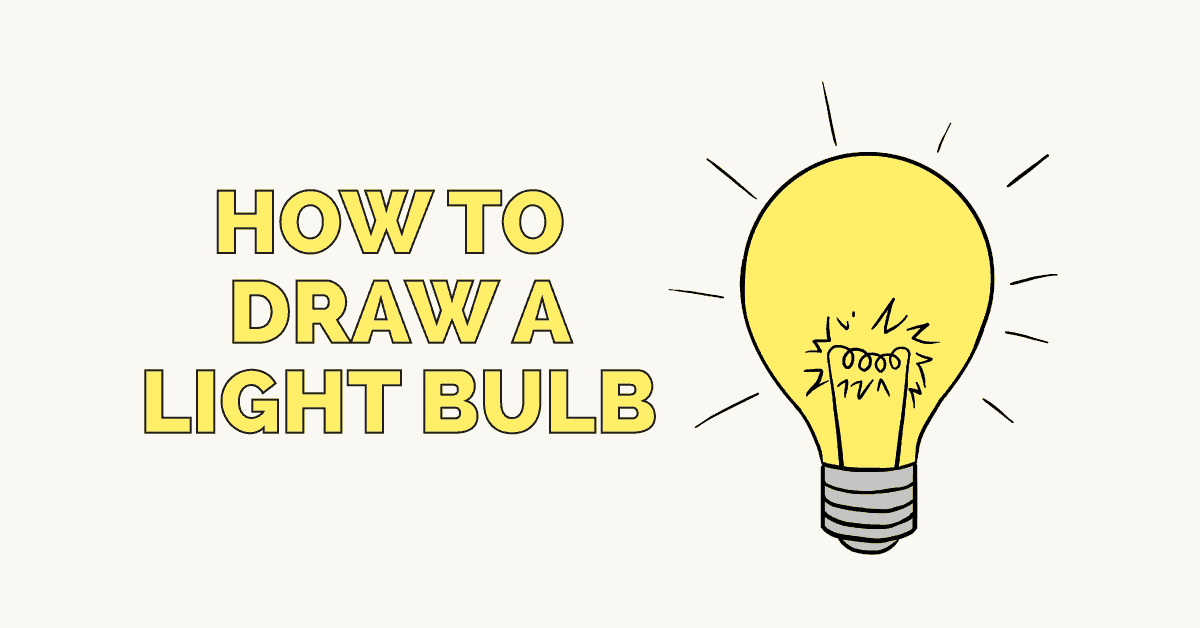 1200x628 how to draw a light bulb - Light Bulb Drawing