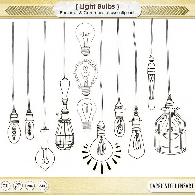 794x794 light bulb clipart png string light digital graphics royalty etsy - Light Bulb Line Drawing