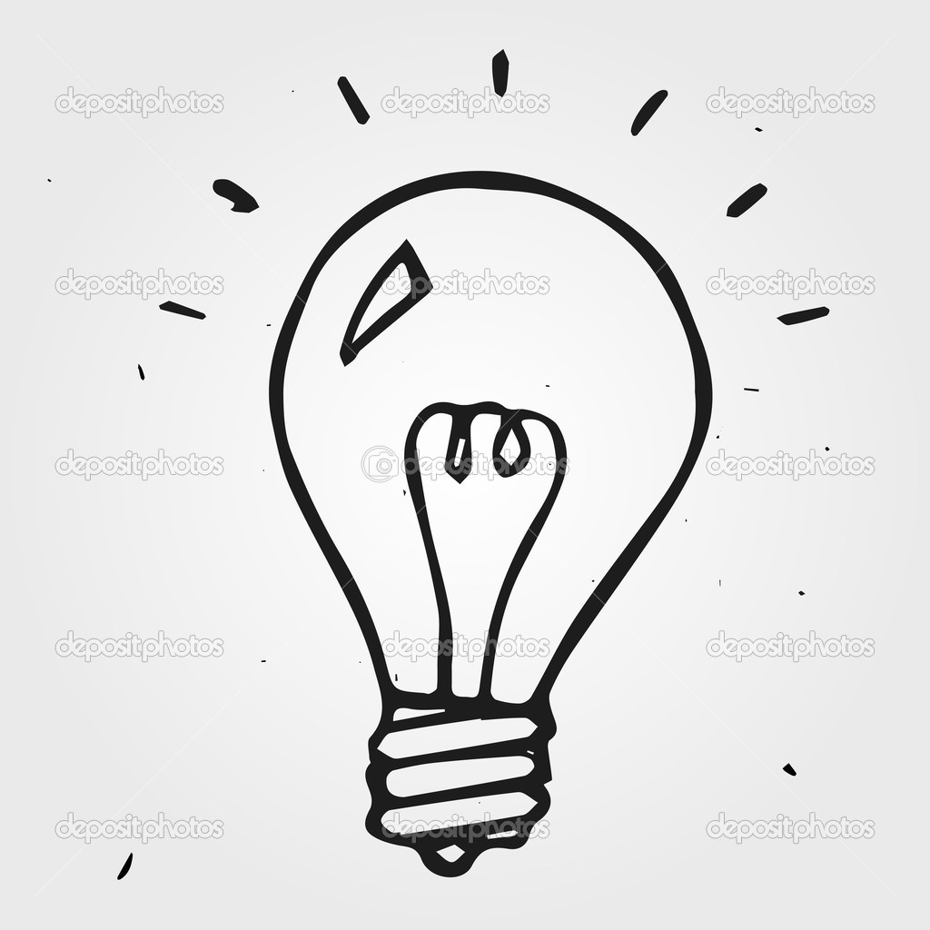 1024x1024 Light Bulb Clipart Line Art - Light Bulb Line Drawing