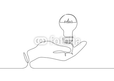 400x286 Continuous Line Drawing Light Bulb Symbol Idea Buy Photos Ap - Light Bulb Line Drawing