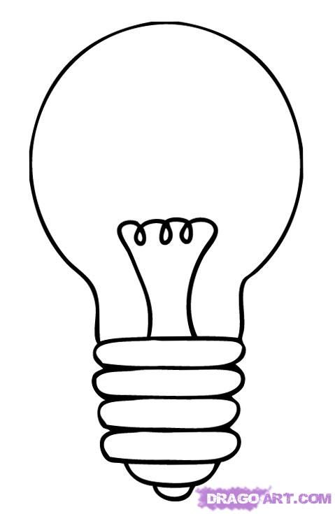 479x735 lightbulb drawing line for free download - Light Bulb Line Drawing