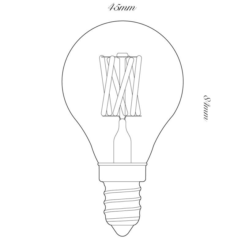 800x800 Buy The Golfball Clear Led Lamp - Light Bulb Line Drawing