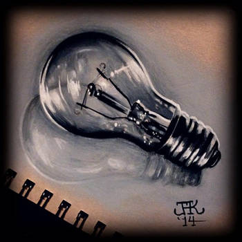350x350 Light Bulb Colored Pencil Drawing - Light Bulb Pencil Drawing