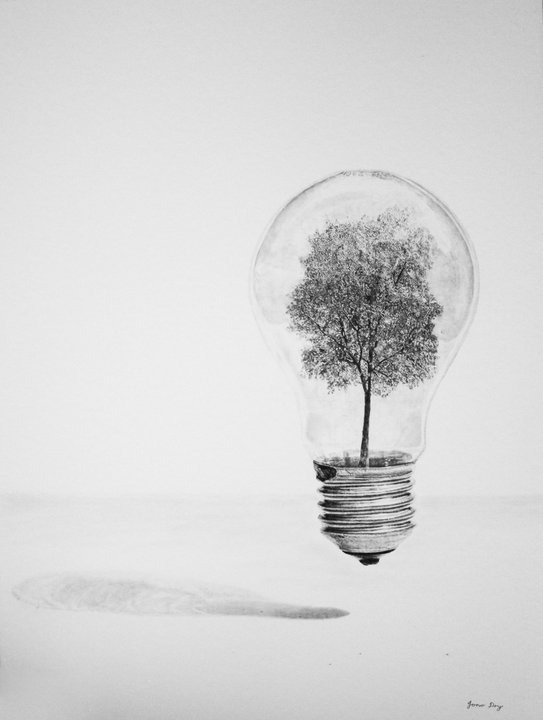 543x720 Pencil Drawings - Light Bulb Pencil Drawing