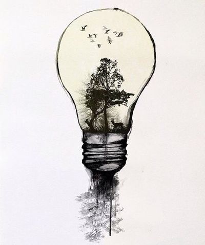 400x479 Sketchbook Assignments - Light Bulb Pencil Drawing