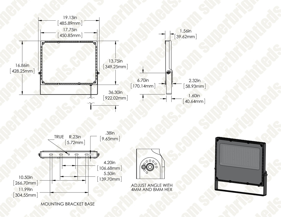 950x734 Watt Led Flood Light Fixture - Light Fixture Drawing