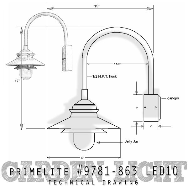 600x600 Techspecs Primelite Light Fixture Technical Specs Primelite - Light Fixture Drawing