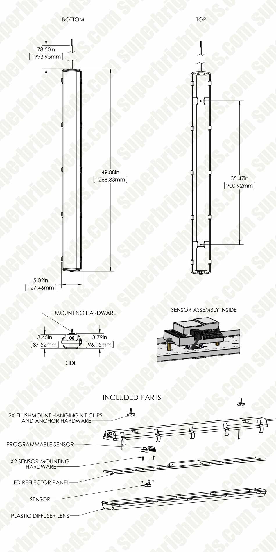 950x1900 vapor tight led light fixture - Light Fixture Drawing