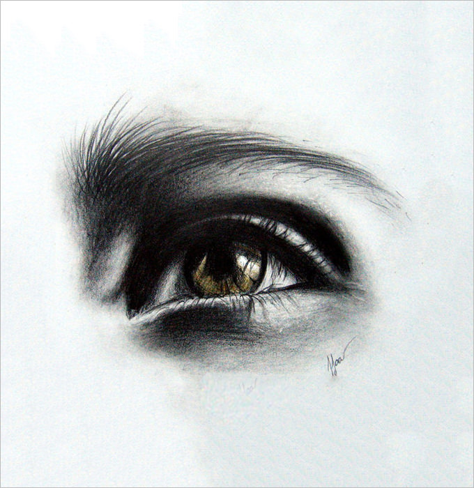 680x700 Eye Drawings - Light Pencil Drawing