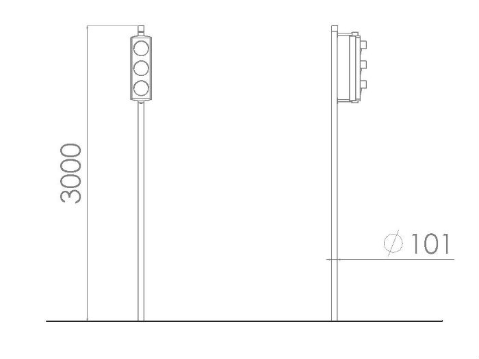 700x525 litter bins, stainless steel traffic light pole, stainless steel - Light Pole Drawing
