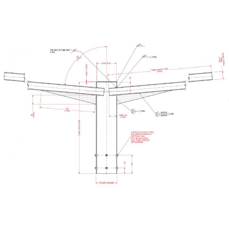 800x800 lamp post arm twin double projection bracket spigot - Light Pole Drawing