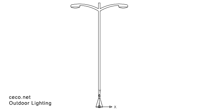 640x360 autocad drawing street and roadway light pole outdoor lighting dwg - Light Pole Drawing