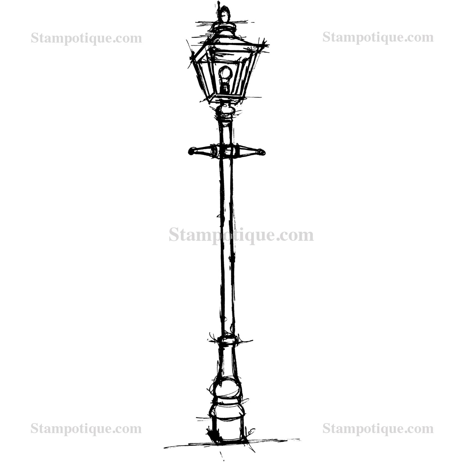1500x1500 Paris Drawing Lamp Post For Free Download - Light Post Drawing