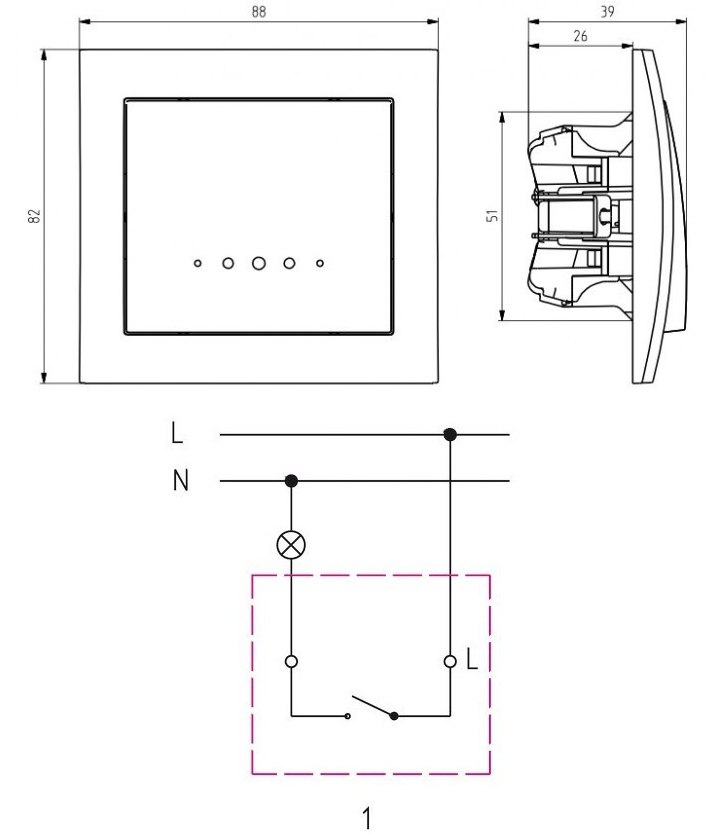 718x833 metallic brown with light single button indoor light switch click - Light Switch Drawing