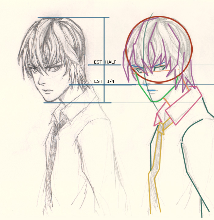 700x720 How To Draw Manga Light Yagami - Light Yagami Drawing