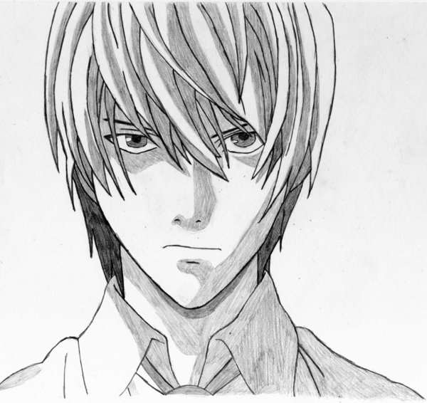 600x566 Light Yagami Death Note - Light Yagami Drawing