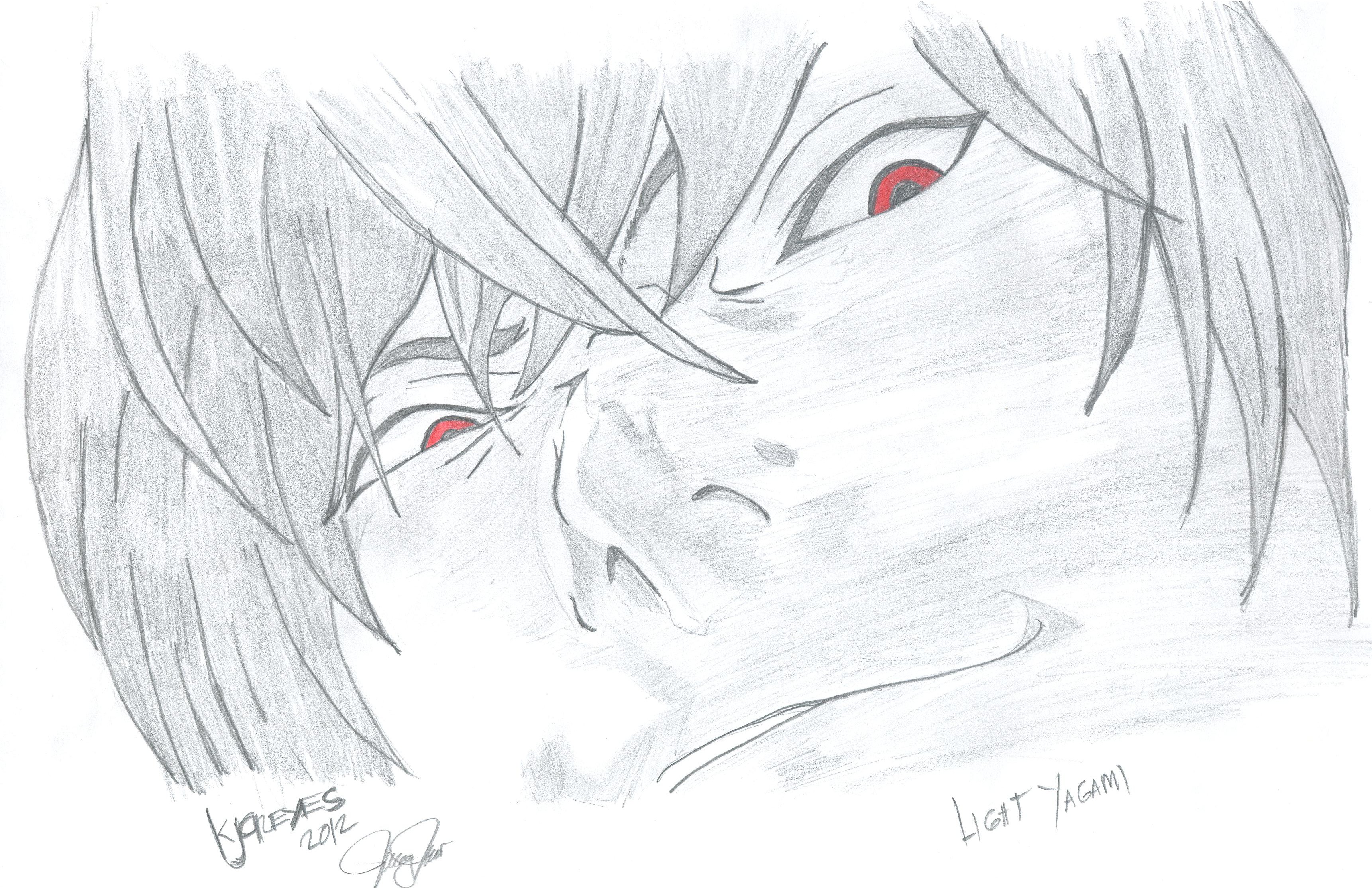 3443x2227 Light Yagami Sketch What Drives The Weak! - Light Yagami Drawing