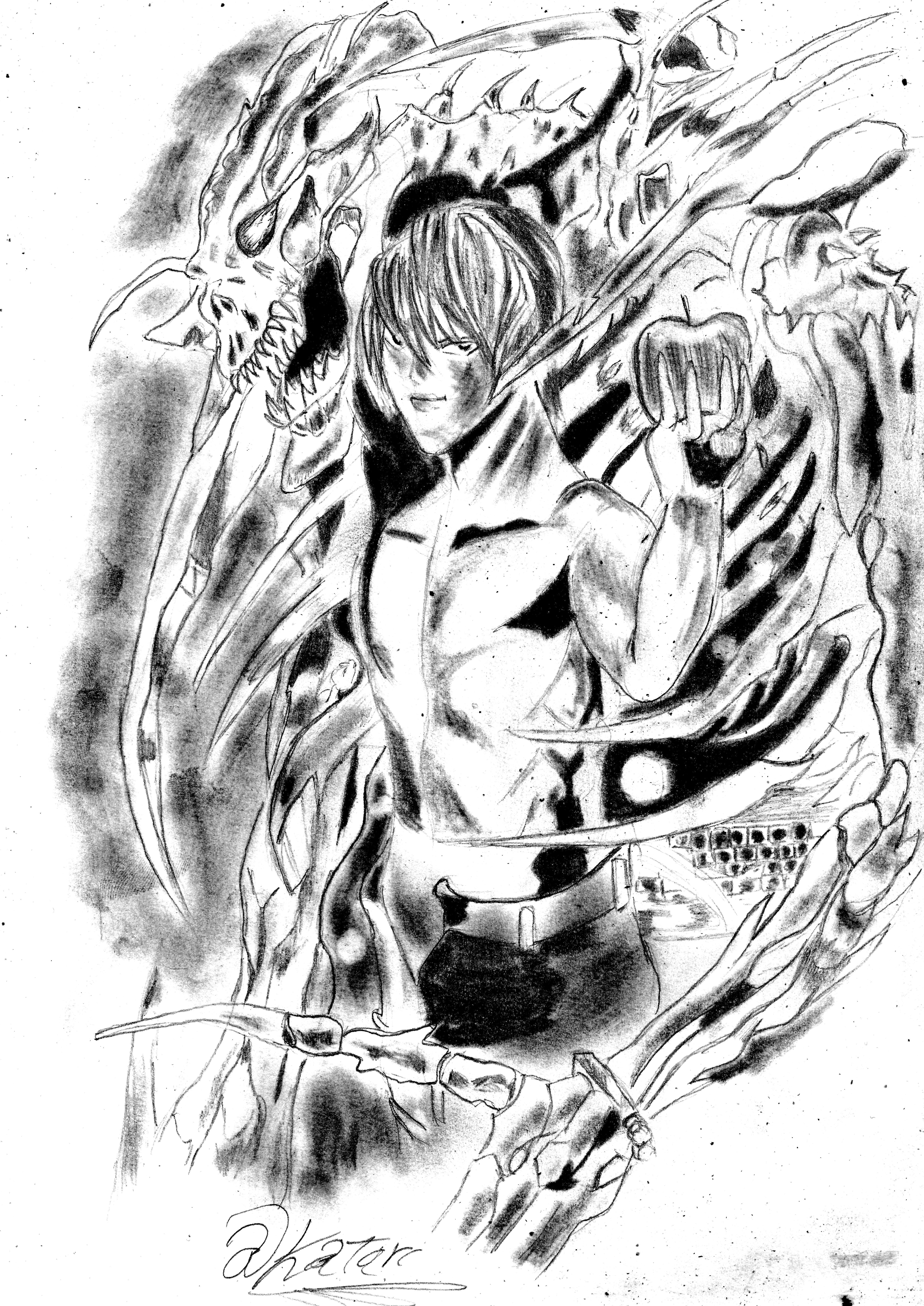 4962x7014 Death Note - Light Yagami Drawing