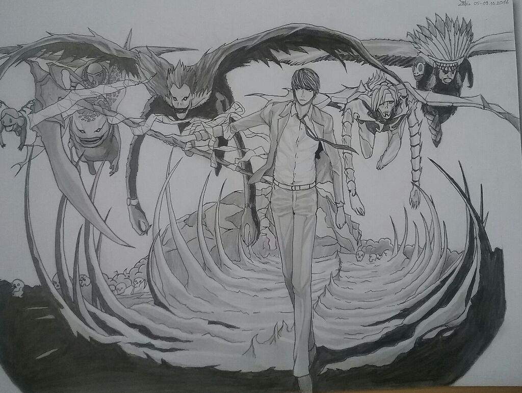 1024x770 Drawing Light Yagami All Shinigamis New Video Anime Amino - Light Yagami Drawing