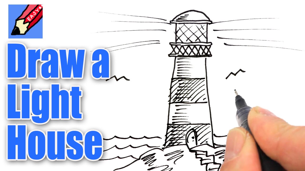 1280x720 How To Draw A Lighthouse Real Easy - Lighthouse Drawing