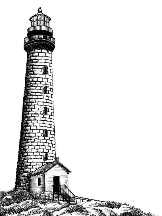 Unique Lighthouse Sketch Drawing for Kids