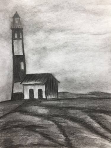 375x500 Lighthouse Drawing - Lighthouse Drawing