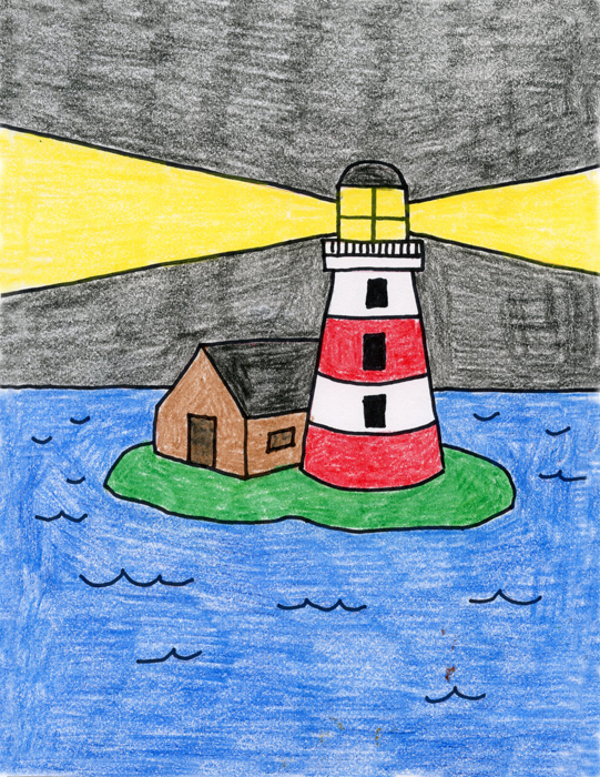 541x700 Lighthouse Art Projects For Kids - Lighthouse Drawing