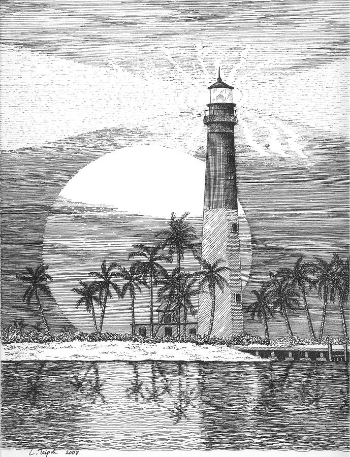 689x900 Loggerhead Key Lighthouse Drawing - Lighthouse Drawing