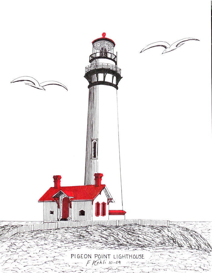 701x900 Pigeon Point Lighthouse Drawing - Lighthouse Drawing