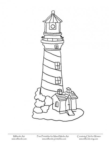 464x600 Simple Lighthouse Drawing - Lighthouse Drawing