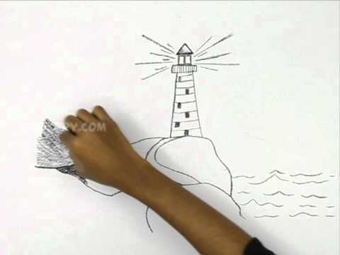 480x360 How To Draw A Light House - Lighthouse Drawing Easy