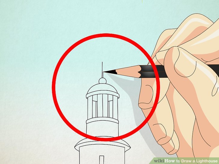 728x546 How To Draw A Lighthouse Steps - Lighthouse Drawing Easy