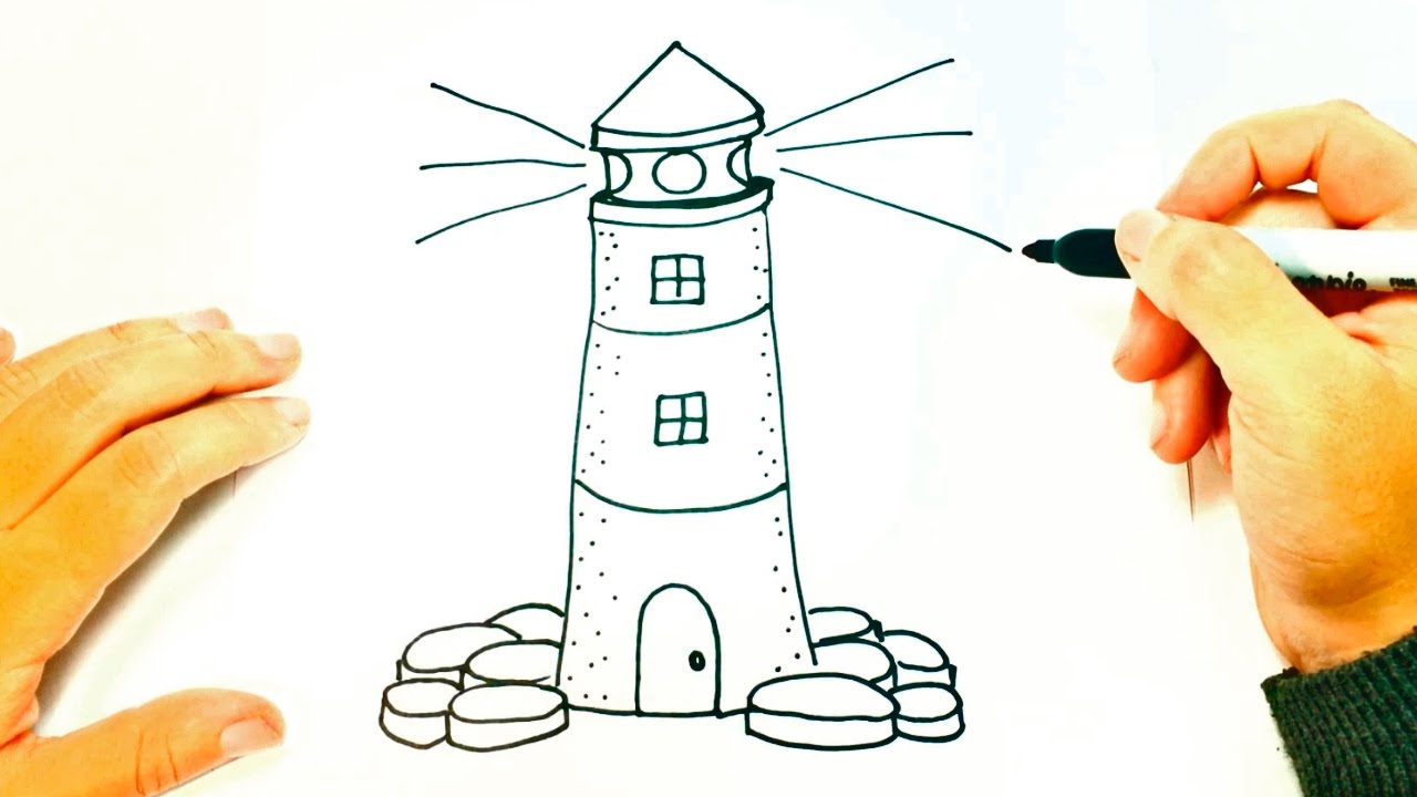 1280x720 How To Draw A Lighthouse For Kids Lighthouse Easy Draw Tutorial - Lighthouse Drawing Easy