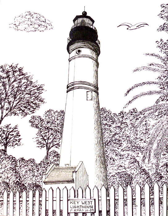 544x700 Key West Lighthouse Drawing - Lighthouse Drawing Images