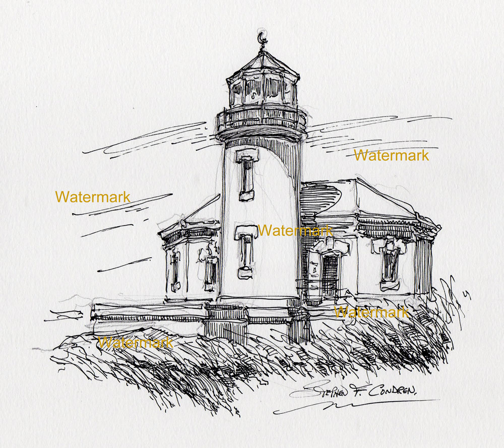 1000x889 Bandon Lighthouse - Lighthouse Drawing Images