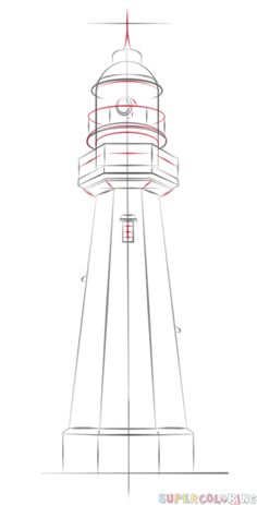 236x463 Drawn Lighthouse Rock Drawing - Lighthouse Drawing Images