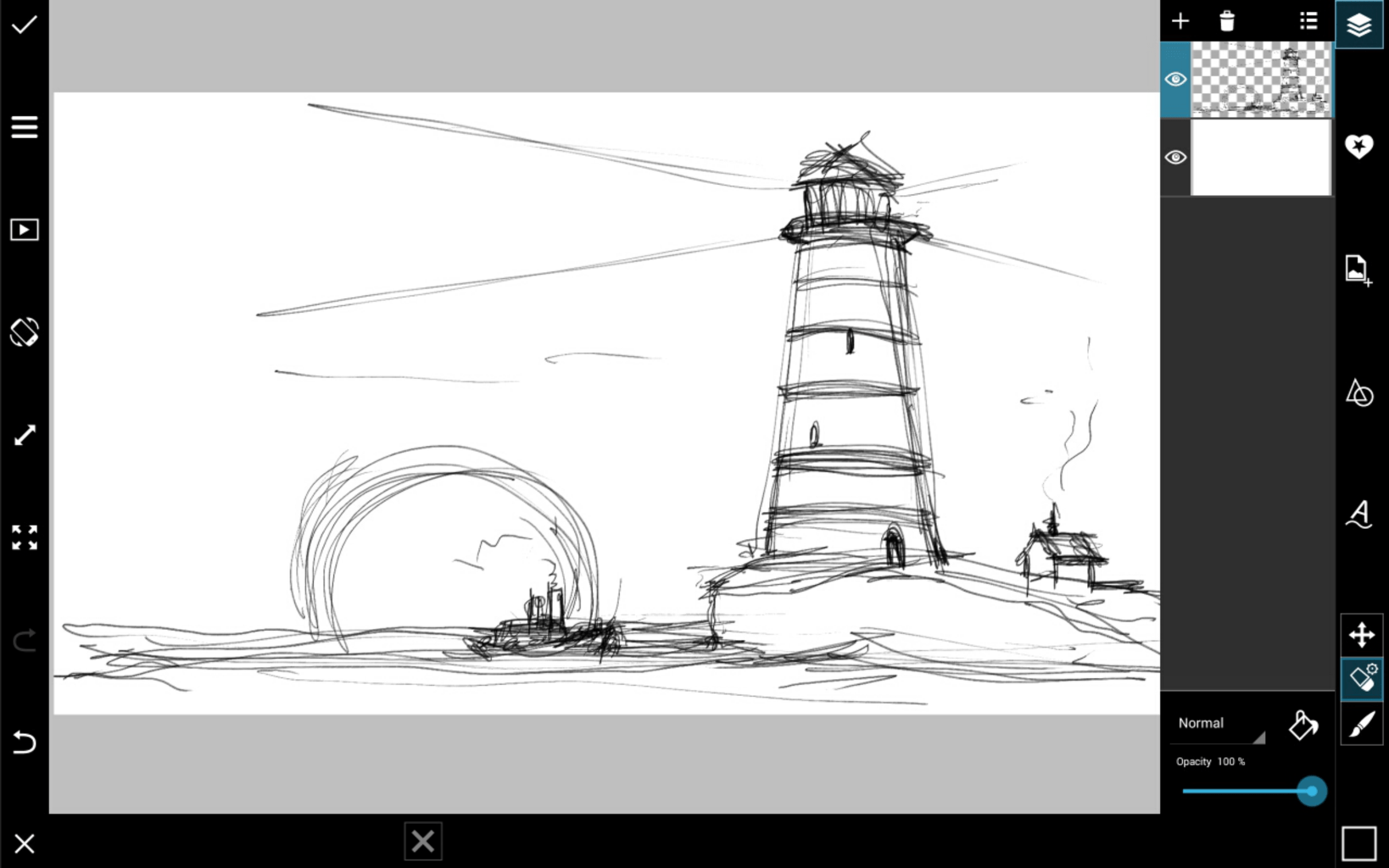 1638x1024 Simple Drawn Lighthouse - Lighthouse Drawing Simple