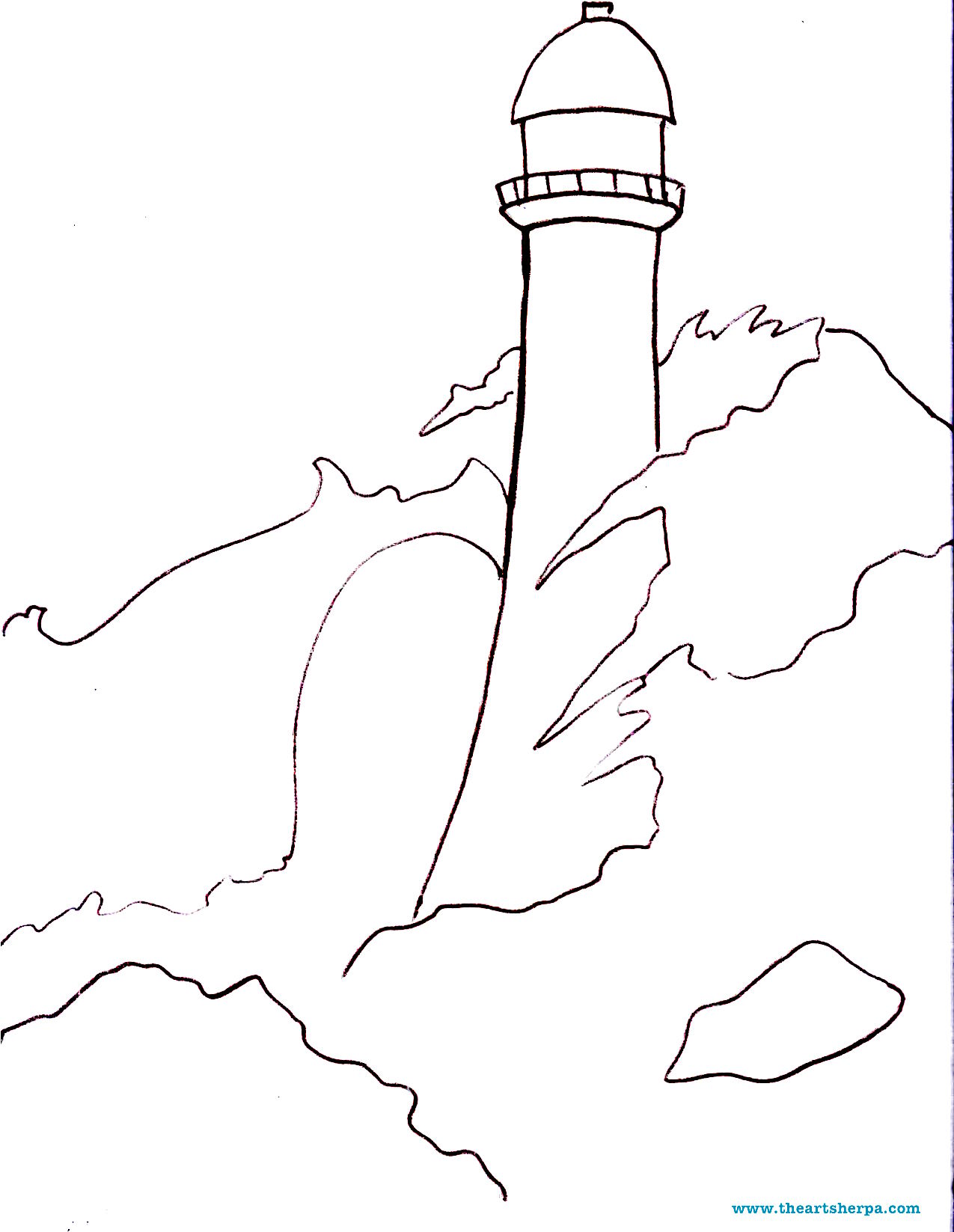 1275x1647 Lighthouse Line Drawing - Lighthouse Line Drawing