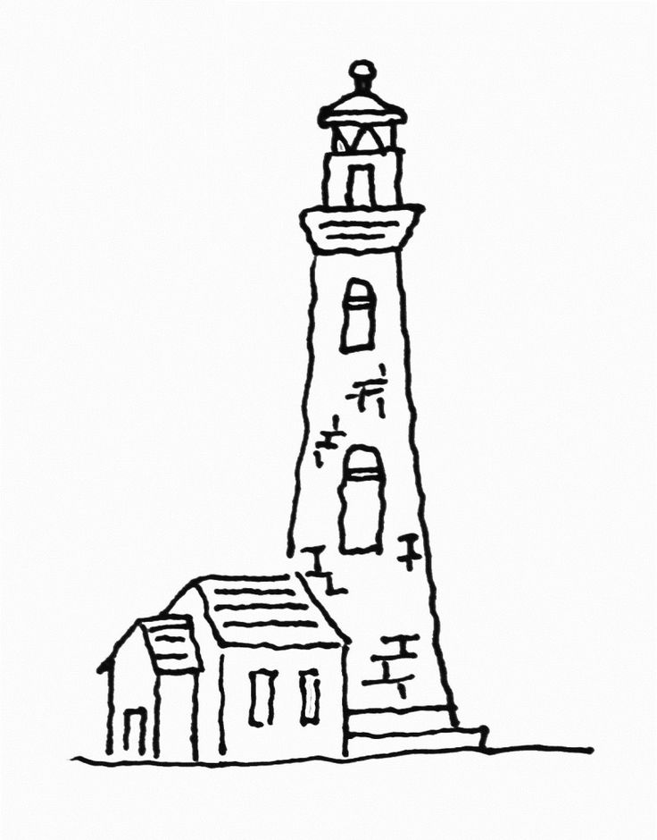 736x940 Drawing Lighthouse Doodle - Lighthouse Line Drawing