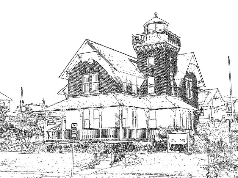 800x599 Bob Novak Photography Sea Girt Lighthouse - Lighthouse Line Drawing