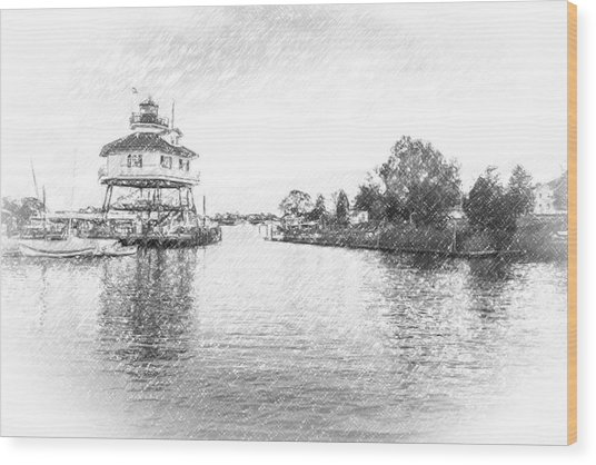 536x418 Drum Poiint Lighthouse Pencil Sketch Photograph - Lighthouse Pencil Drawing
