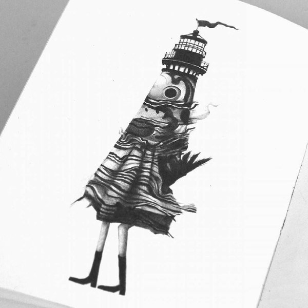 600x600 Kevin Roque On Twitter Lighthouse Tattoo Sketch Commission - Lighthouse Tattoo Drawing