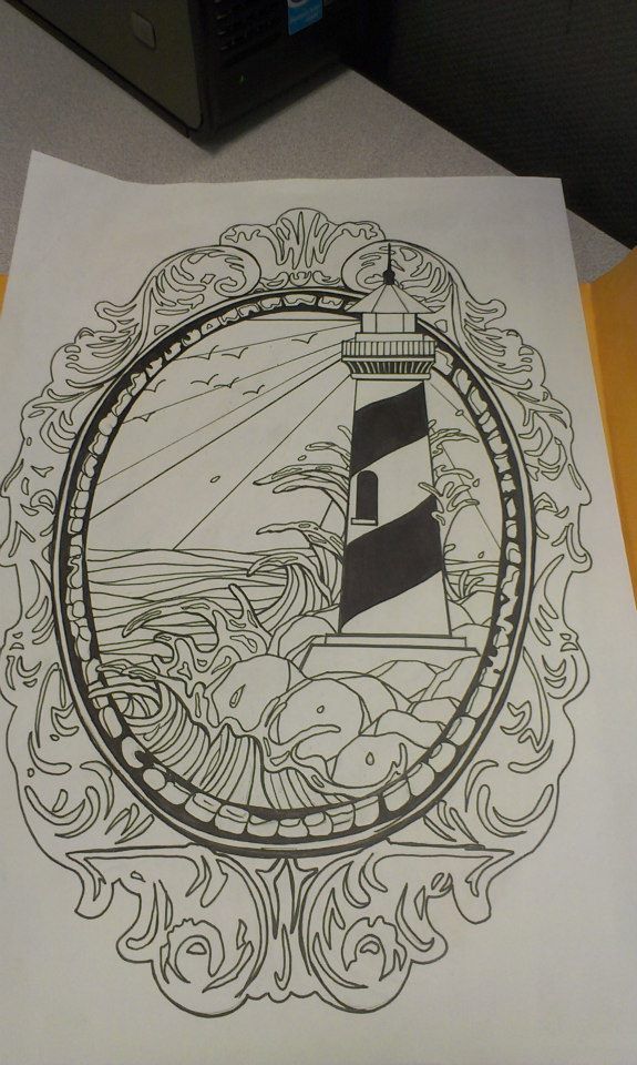 575x960 Lighthouse Tattoo Design - Lighthouse Tattoo Drawing