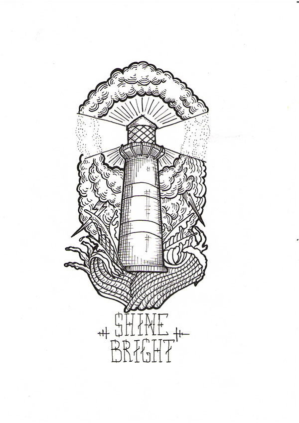 600x849 Lighthouse Tattoo On Behance - Lighthouse Tattoo Drawing