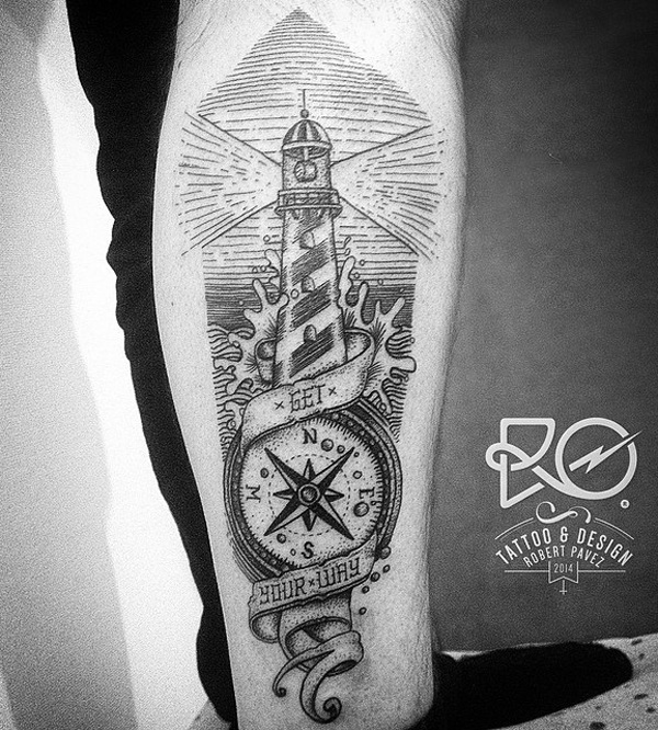 600x666 Lighthouse Tattoo Ideas Art And Design - Lighthouse Tattoo Drawing