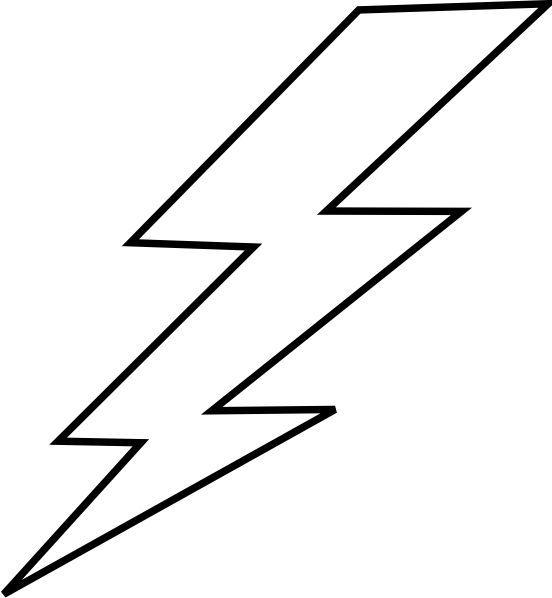 552x598 free lightning bolt stencil lightening clip art templates - Lighting Bolt Drawing
