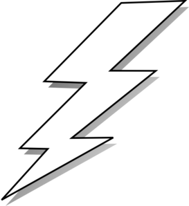 273x298 black and white lightning bolt clip art - Lighting Bolt Drawing