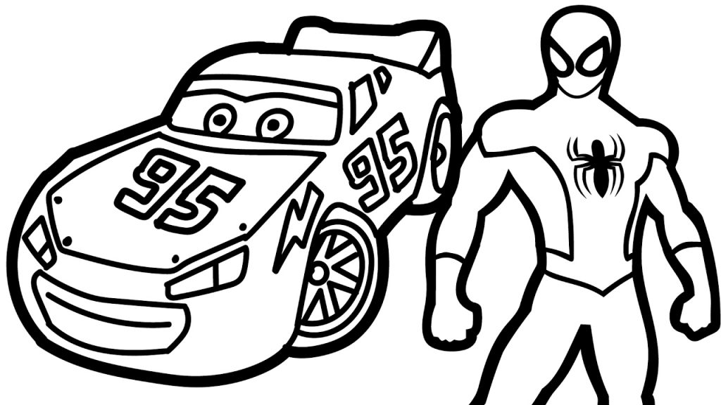 1024x576 coloring pages cars lightning mcqueen drawing coloring pages - Lighting Mcqueen Drawing