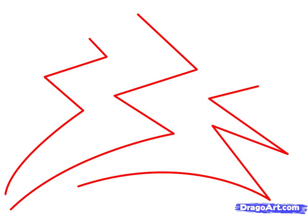 1000x697 how to draw lightning bolts, step - Lightning Bolt Drawing